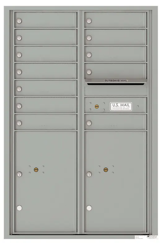 Florence 4C Horizontal Mailbox - 13 Doors High - 12 Doors, 2 Parcel Lockers - USPS Access