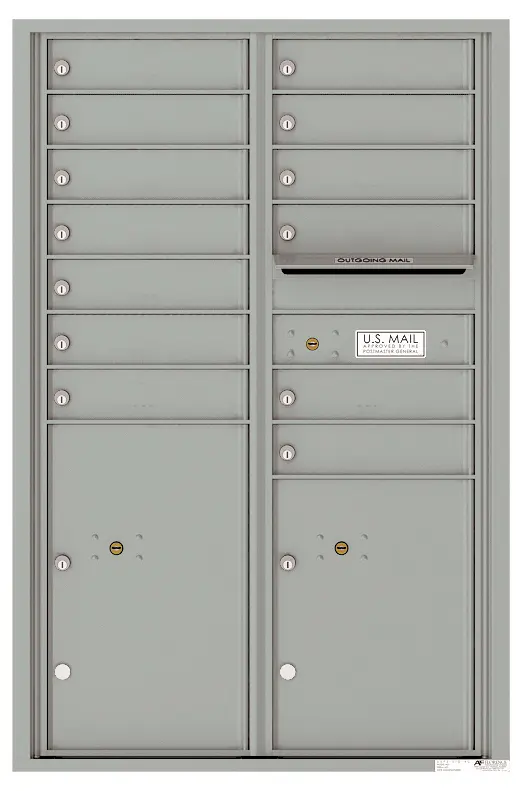 Florence 4C Horizontal Mailbox - 13 Doors High - 13 Doors, 2 Parcel Lockers - USPS Access