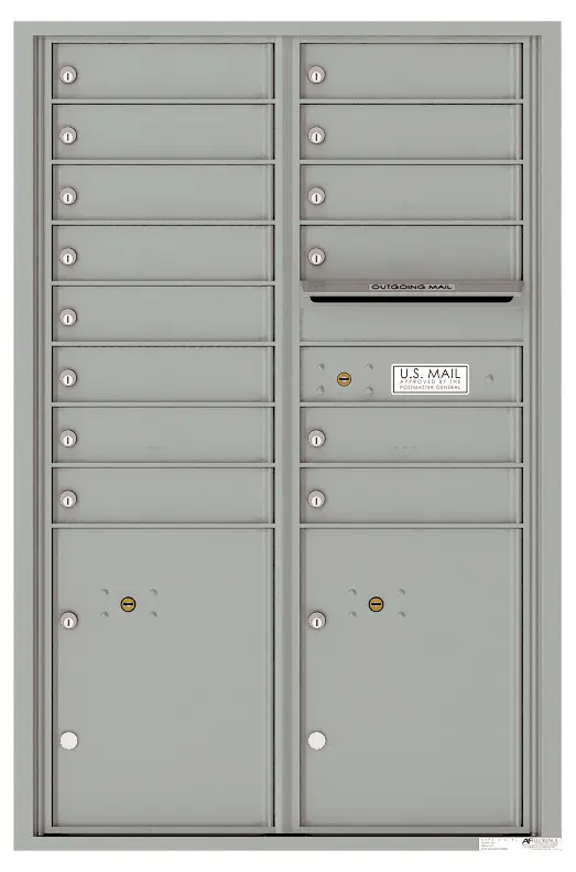 Florence 4C Horizontal Mailbox - 13 Doors High - 14 Doors, 2 Parcel Lockers - USPS Access