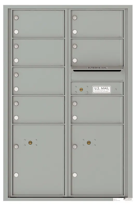 Florence 4C Horizontal Mailbox - 13 Doors High - 7 Doors, 2 Parcel Lockers - USPS Access