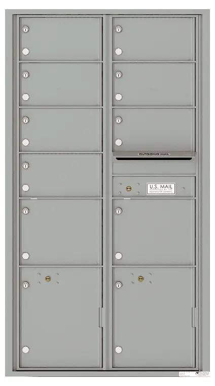 Florence 4C Horizontal Mailbox - Max Height - 9 Doors, 2 Parcel Lockers - USPS Access