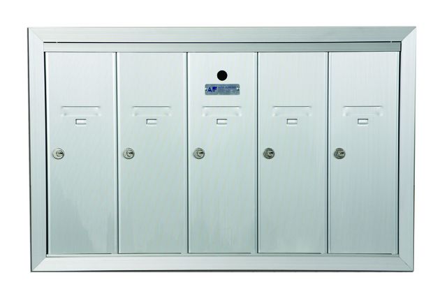 5 Door Recessed Vertical Replacement Mailboxes- Anodized Aluminum