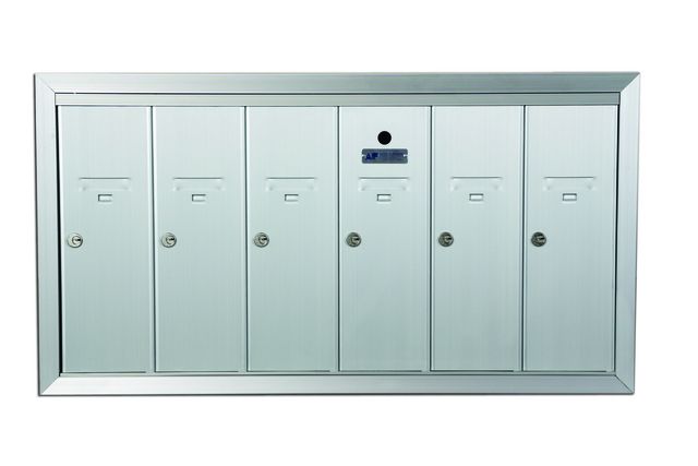 6 Door Recessed Vertical Replacement Mailboxes- Anodized Aluminum