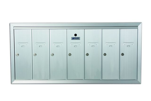 7 Door Recessed Vertical Replacement Mailboxes- Anodized Aluminum