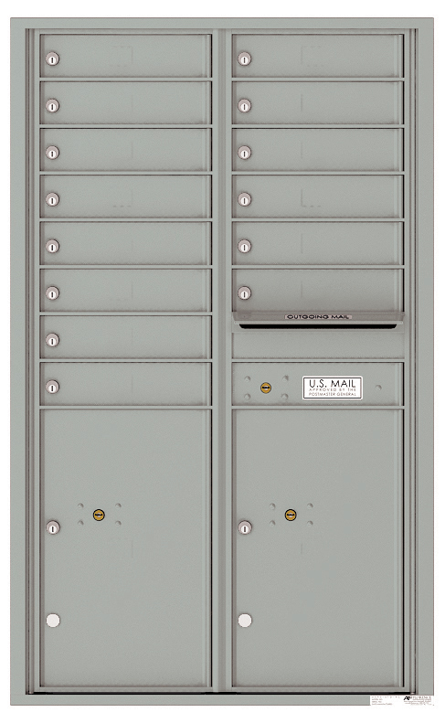 Florence 4C Horizontal Mailbox - 14 Doors High - 14 Doors, 2 Parcel Lockers - USPS Access
