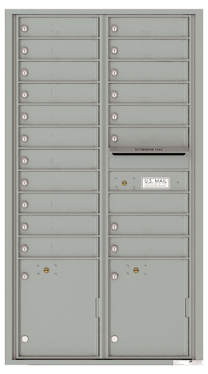 Florence 4C Horizontal Mailbox - Max Height - 19 Doors, 2 Parcel Lockers - USPS Access