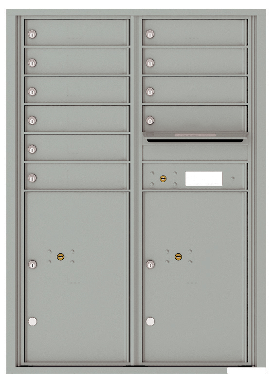 Florence 4C Horizontal Mailbox - 12 Doors High - 10 Doors, 2 Parcel Lockers - USPS Access