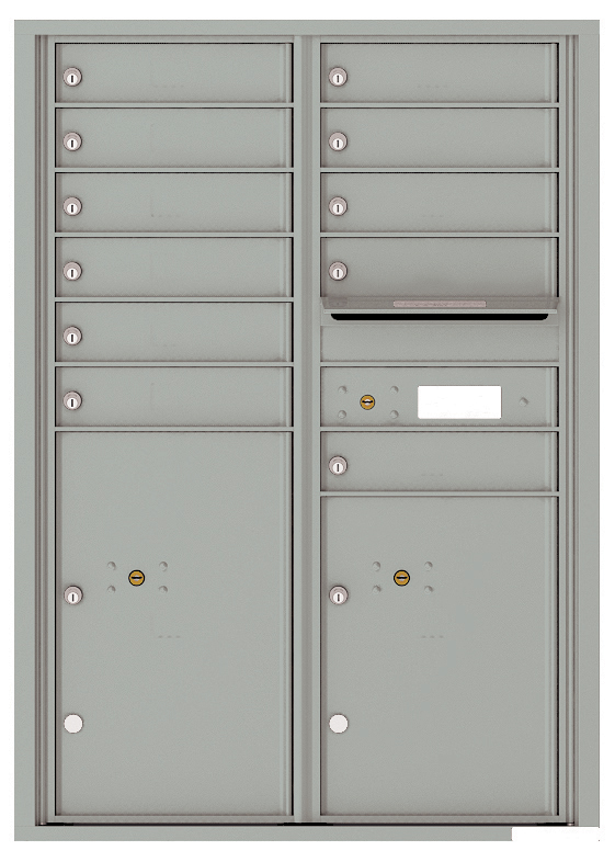 Florence 4C Horizontal Mailbox - 12 Doors High - 11 Doors, 2 Parcel Lockers - USPS Access