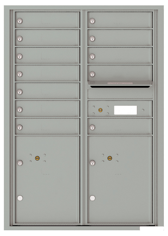 Florence 4C Horizontal Mailbox - 12 Doors High - 12 Doors, 2 Parcel Lockers - USPS Access