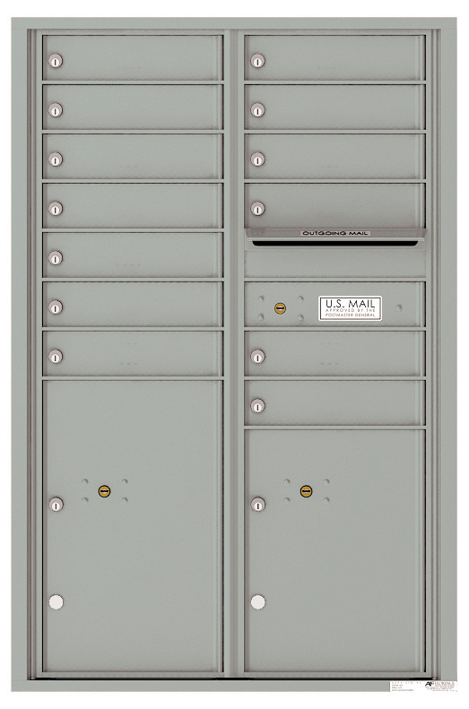 Florence 4C Horizontal Mailbox - 13 Doors High - 13 Doors, 2 Parcel Lockers - USPS Access