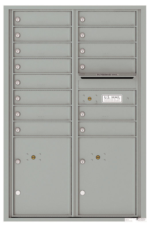 Florence 4C Horizontal Mailbox - 13 Doors High - 14 Doors, 2 Parcel Lockers - USPS Access