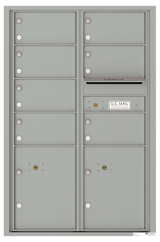 Florence 4C Horizontal Mailbox - 13 Doors High - 7 Doors, 2 Parcel Lockers - USPS Access