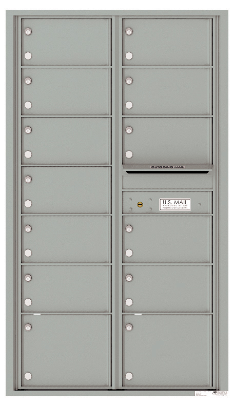 Florence 4C Horizontal Mailbox - 15 Doors High - 13 Doors - Double Column USPS Access