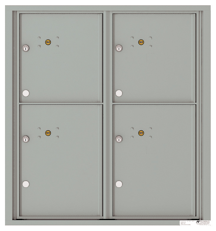 Florence 4C Horizontal Mailbox - 9 Doors High - 4 Parcel Lockers - USPS Access